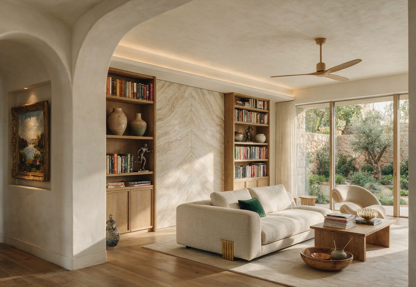 A bright Meshronix show-home living space by day